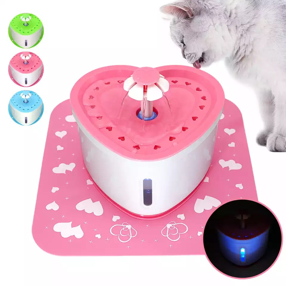 Fuente De Agua Para Gatos Con Forma De Corazón + Envío Gratis